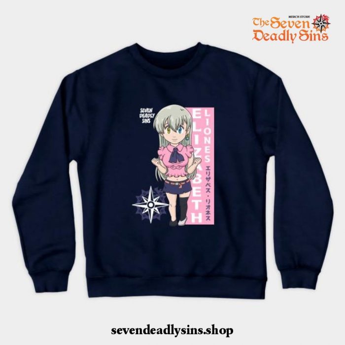 Chibi Elizabeth Liones Crewneck Sweatshirt Navy Blue / S