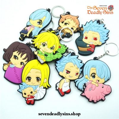 Chibi The Seven Deadly Sins Characters Silicone Keychain