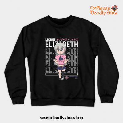 Goddess Elizabeth Liones Crewneck Sweatshirt Black / S