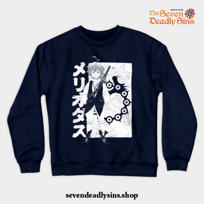 Meliodas Of Wrath Crewneck Sweatshirt Navy Blue / S