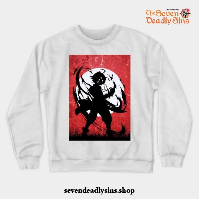 Meliodas Rage Crewneck Sweatshirt White / S