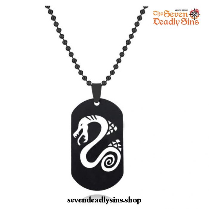 New Black White The Seven Deadly Sins Emblems Pendant Necklace Serpent