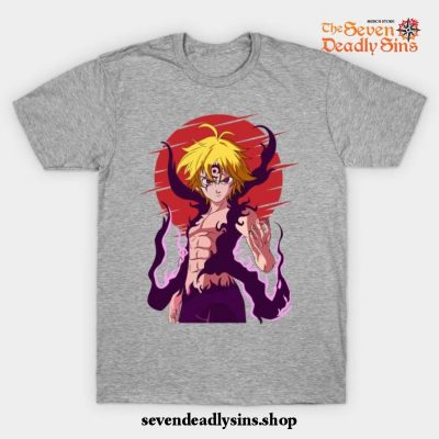 The Seven Deadly Sins Anime - Meliodas T-Shirt Gray / S