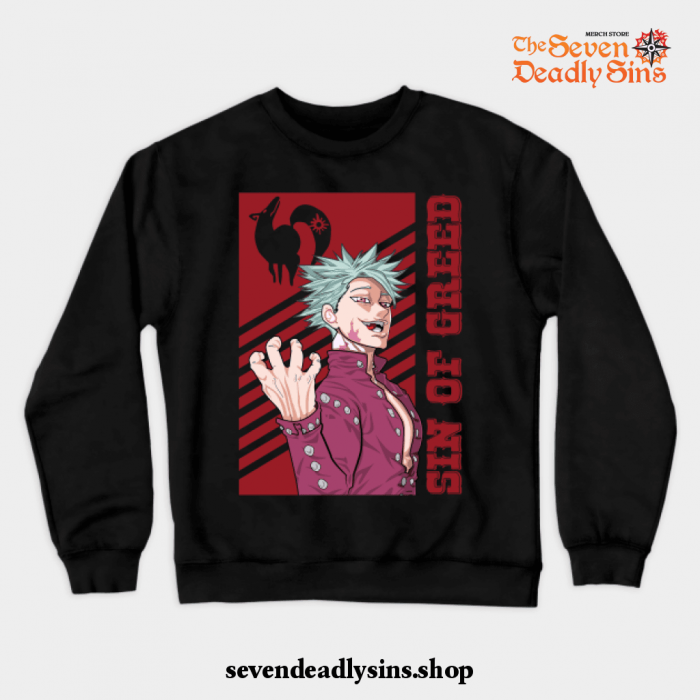 The Seven Deadly Sins-Ban Crewneck Sweatshirt Black / S