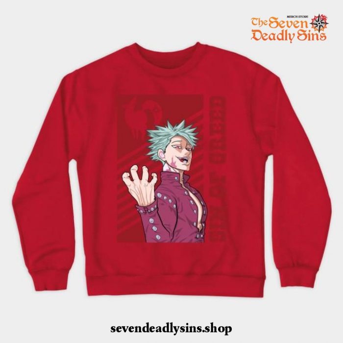 The Seven Deadly Sins-Ban Crewneck Sweatshirt Red / S