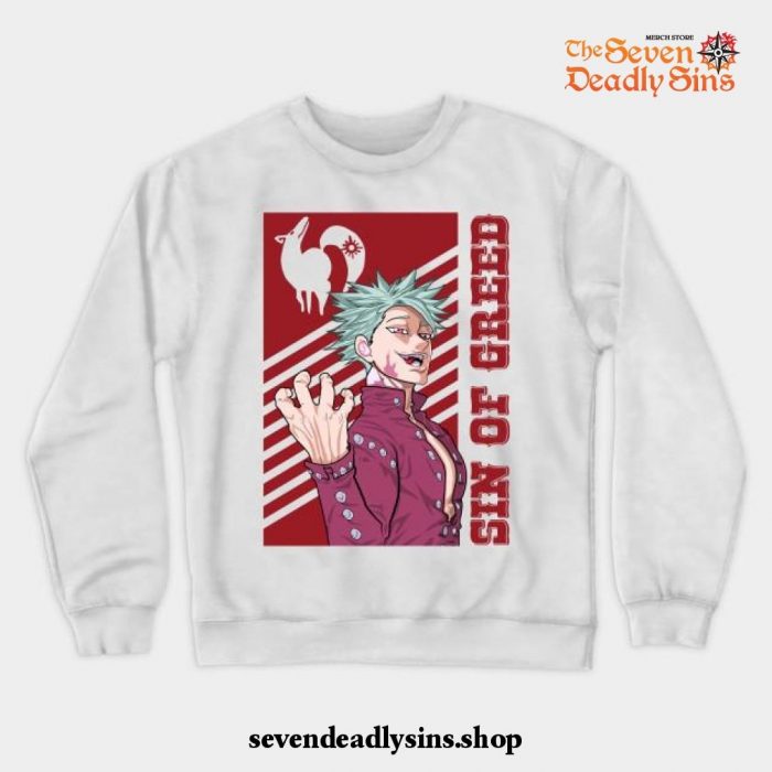 The Seven Deadly Sins-Ban Crewneck Sweatshirt White / S