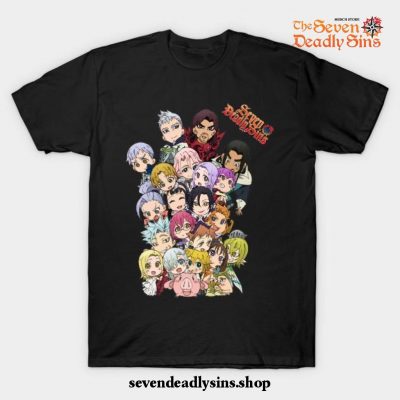 The Seven Deadly Sins Group Chibi T-Shirt Black / S