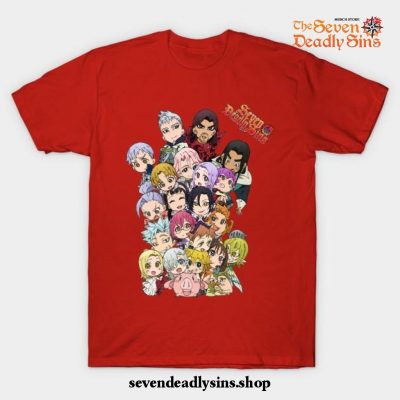 The Seven Deadly Sins Group Chibi T-Shirt Red / S