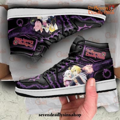 The Seven Deadly Sins Sneakers Meliodas and Elizabeth Anime Custom Shoes Men / US6.5 Official Death Note Merch