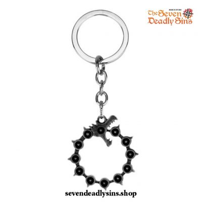 The Seven Deadly Sins Meliodas Dragon Enamel Metal Keychain Necklace Black Keychain