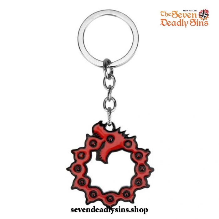 The Seven Deadly Sins Meliodas Dragon Enamel Metal Keychain Necklace Red Keychain
