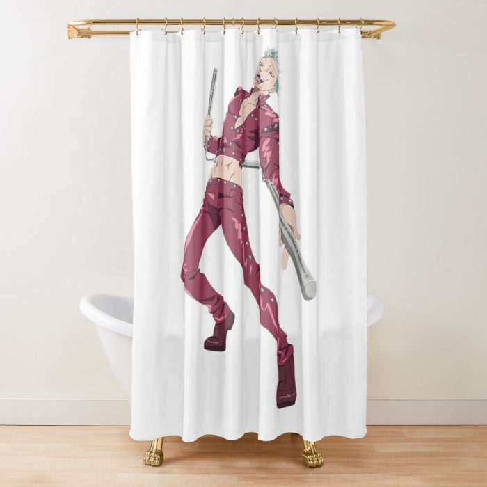 Ban Seven Deadly Sins Shower Curtain Official Cow Anime Merch